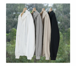 Nuova <span class=keywords><strong>Giacca</strong></span> con Cappuccio in <span class=keywords><strong>Lino</strong></span> e Cotone da <span class=keywords><strong>Uomo</strong></span>, Leggera, Casual, Oversize, Personalizzabile - Product Image 5