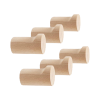 Crochets muraux multifonctionnels en bois, classiques et modernes, faits à la main, pour vêtements et salle de bain