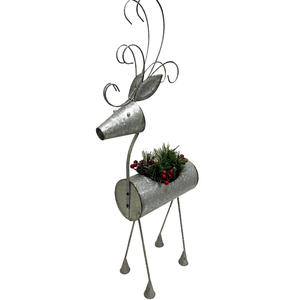 Support de pot de fleurs créatif en métal galvanisé en forme de renne, porte-plantes personnalisable pour la décoration intérieure et extérieure de la maison et du jardin - Product Image 1