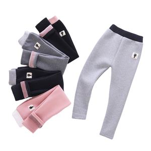 Leggings de una Pieza para Niñas, Otoño e Invierno 2019, Bordados, con Terciopelo, Gruesos, Cálidos, Casuales - Product Image 1