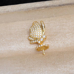 Wenchi San San Baby Ya Bandeja de accesorios de perlas DIY, Colgante de mariposa de plata S925, 12-18, Componentes de joyería de moda de China - Product Image 4