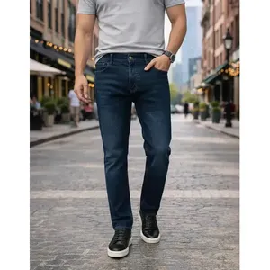 Jeans da Uomo Adrenaline a Gamba Dritta, Vita Media, 5 Tasche, Comodi Pantaloni in Denim per Uso Quotidiano - Product Image 1