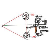 Arc à poulies Little Monster 17" entre axes, usiné CNC, 30-75lbs, pour tir à billes d'acier et flèches