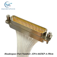 Conector Rectangular Miniaturizado de la Serie J29A, Cable de Enchufe y Tomacorriente J29A-66ZKP-A-50CM, Huadespace -55~+125 10Hz-2000Hz