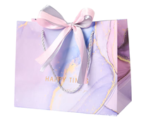 Sac cadeau en papier kraft blanc de luxe biodégradable avec ruban personnalisé pour emballage de chaussures de petite entreprise Logo personnalisé