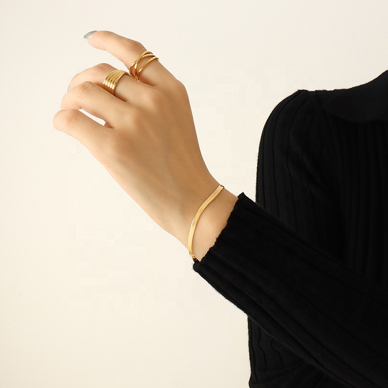 Shop Our 2023 Herringbone Snake Chain Bracelets for Women