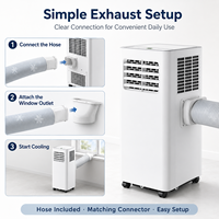 Climatiseur portable compact 110V, refroidissement uniquement, unité mobile à fréquence fixe pour chambre et bureau
