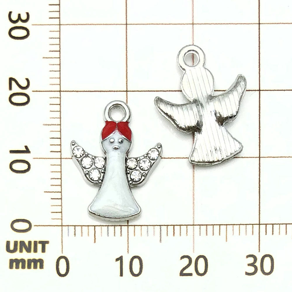 Un ange de Noël blanc saupoudré d'huile - 1,2g - 18*14mm - 19649