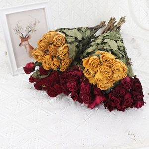 Usine de couleur riche grande vente vrais Bouquets de fleurs de Rose sèche naturelle avec <span class=keywords><strong>tige</strong></span> pour la décoration intérieure de Restaurant de bureau à domicile - Product Image 3