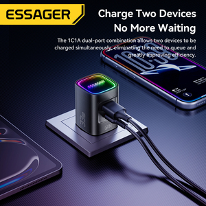 อะแดปเตอร์ ESSAGER ES-CD63 หัวปลั๊ก US EU UK 33 วัตต์ ช่อง<span class=keywords><strong>เ</strong></span>สียบ USB Type-C 18W PD 33W ที่ชาร์จ<span class=keywords><strong>เ</strong></span>ร็วสำหรับโทรศัพท์มือถือ รองรับ Xiaomi Redmi Oppo Vivo - Product Image 2