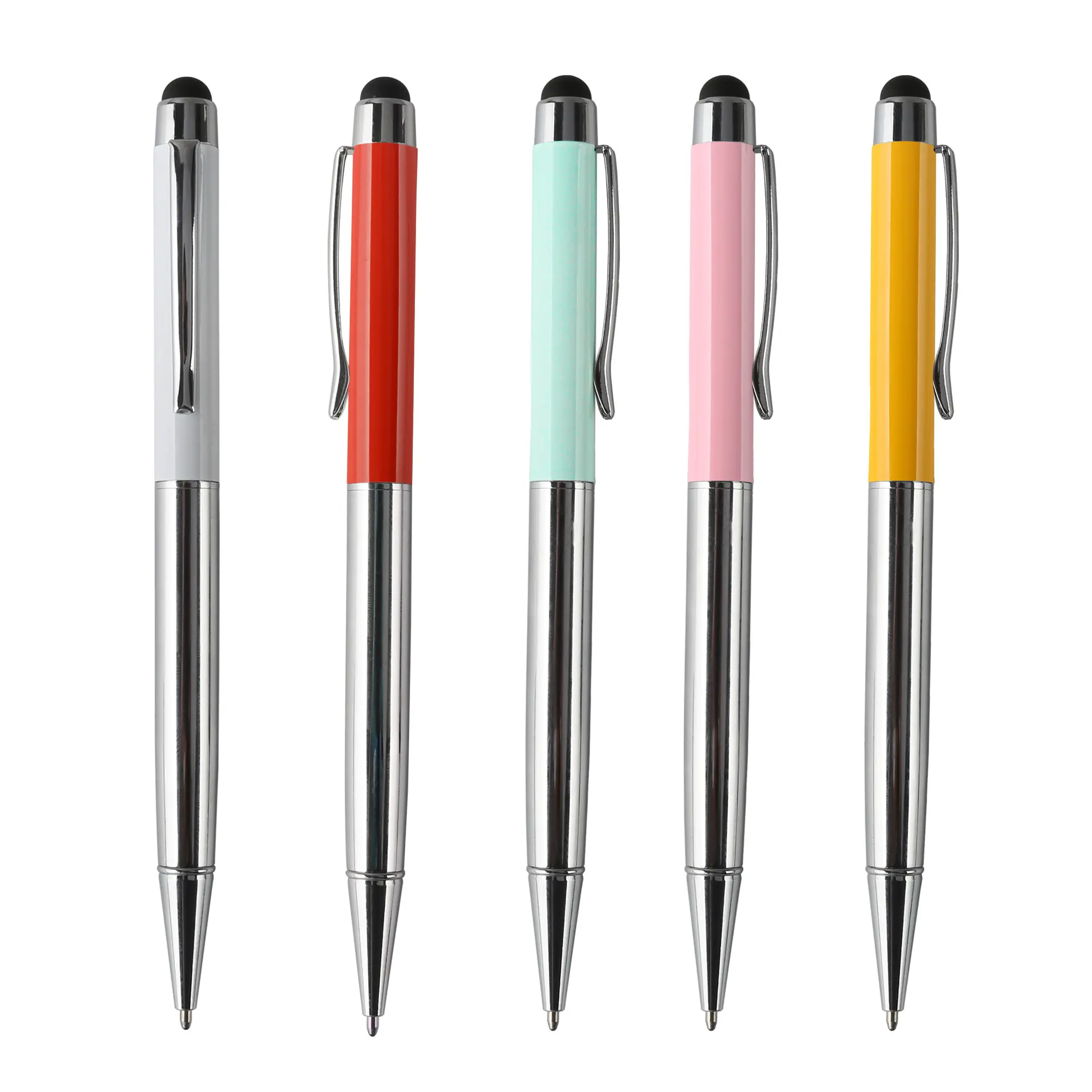 TTX شعار مخصص متعدد الوظائف Personnalisable قلم حبر جاف معدني 2 في 1 قلم لمس معدني