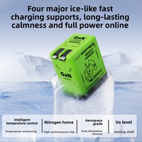 Chargeur de téléphone GaN Type-C avec deux câbles rétractables, charge rapide PD 120W, compatible avec les appareils Android