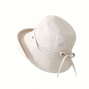 Chapeau Bob Femme Couleur Unie pour Extérieur, Chapeau de Pêcheur Élégant avec Petit Nœud, Protection Solaire Printemps-Été - Product Image 6