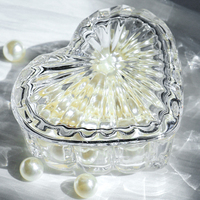 Boîte à bijoux de luxe moderne pour la décoration intérieure, conteneur de rangement personnalisé, pot à bonbons en verre cristal avec couvercle