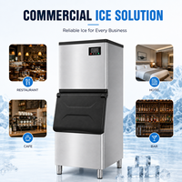 Máquina de Hielo Comercial de 230 kg/24 h con Contenedor de 250 kg, Máquina de Cubitos de Hielo para Hotel y Restaurante