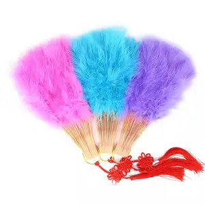 Wholesale Best Selling Feather Multi-Color Turkey Feathers hand fan feather fans for Decoration