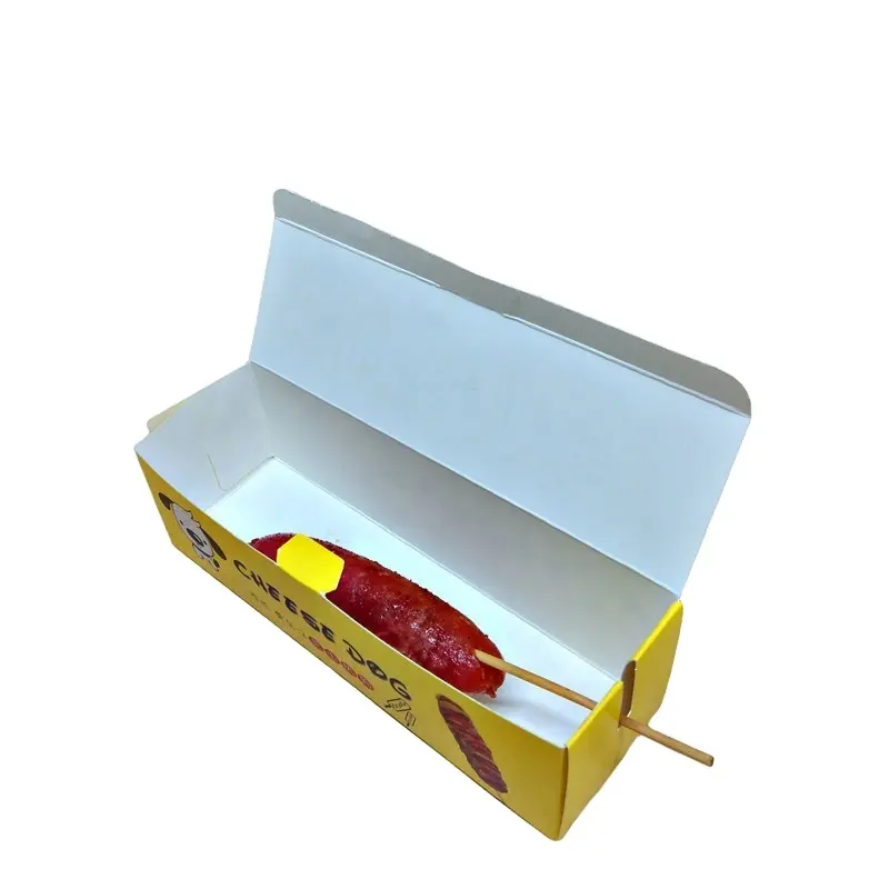 SENCAI toptan özel baskı biyobozunur hot dog gıda kağıt tepsisi kutusu