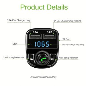 Kit radio multifonctionnel pour voiture, nouveau modèle, double chargeur USB, émetteur FM X8, lecteur audio MP3 USB, lecteur MP3 pour voiture - Product Image 5