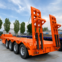 Prix usine Semi-remorque surbaissée 3 ou 4 essieux pour le transport d'excavatrices et d'équipements lourds 60 70 80 tonnes