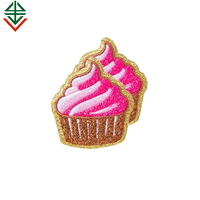 Appliques en chenille autocollantes pour gâteaux, motifs mignons à repasser, motifs de crème glacée