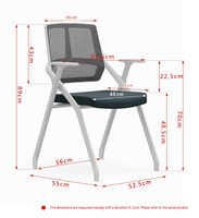 Chaise pliante de formation pour salle de classe, chaise de conférence en maille avec tableau d'écriture intégré, chaise de bureau pour réunion