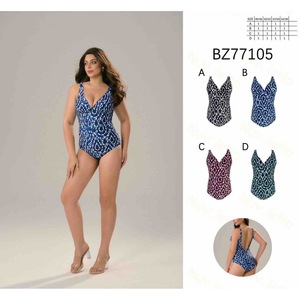 Costume da bagno intero taglie forti con controllo pancia, monokini sexy e coprente per la spiaggia BZ77105 - Product Image 1