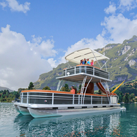 Bateau ponton de luxe à deux étages pour les pique-niques en famille sur l'eau Nouveau design de yacht