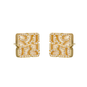 Geometric Square Stud Earrings S925 Silver Micro Zircon Inlay Party Fashion Jewelry - Product Image 5