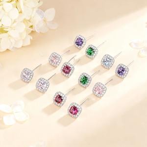 Pendientes de Halo chapados en rodio de lujo de alta calidad, pendientes de aro de flores, pendientes de mujer plateados 925, venta al por mayor <span class=keywords><strong>2023</strong></span> - Product Image 5