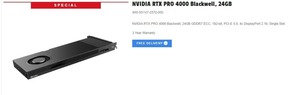ใหม่ RTX PRO 4000 Blackwell 24GB DR 64คอร์1290ตัวบน Ai 9nm เร่งความเร็ว PCI-E เดสก์ท็อป GPU ระดับมืออาชีพระบายความร้อนด้วยพัดลม - Product Image 4