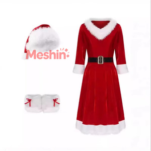 Disfraz de Mamá Noel Sexy de Terciopelo Clásico para Mujer, Estilo Televisión y Cine, con Capucha, para Navidad y Fiestas - Product Image 1