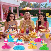 Decoraciones para Despedida de Soltera con Temática de Piscina, Centros de Mesa de Panal de Abeja 'Último Grito' y Decoración de Mesa Tropical para Suministros de Fiesta de Verano en la Playa