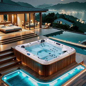 <span class=keywords><strong>Jacuzzi</strong></span> extérieur de luxe avec personnalisation privée Bain à remous pour 3 à 4 personnes avec couverture pour jardins privés - Product Image 5