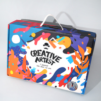 2025 nouveau bébé boîte à jouets poignée en cuir mat stratification valise postale Logo personnalisé papier jouet boîte-cadeau emballage large utilisation affichage