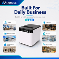 Imprimante thermique portable NORGEE Q821 200 mm/s avec coupeur automatique, compacte, pour reçus de caisse 80 mm, idéale pour les restaurants à emporter et les comptoirs de stockage