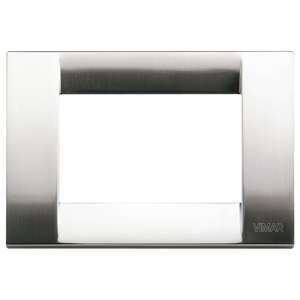 Plaque en nickel brossé Vimar 12,5x8,5 cm pour prises et fiches - Product Image 1