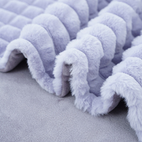 Vente directe d'usine, couverture en fourrure synthétique douce et moelleuse 3D jacquard double couche, imitation fourrure de lapin, pour canapé, lit, fauteuil, toutes saisons