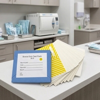 Feuille de test Bowie-Dick prête à l'emploi avec intégrateur auto-adhésif, pack de défi de pénétration à la vapeur pour CSSD hospitalière