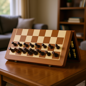 D0100HADK3G Tablero de Ajedrez Magnético de Madera de 15 Pulgadas, Plegable, Portátil, de Grado Profesional, para Adultos, Niños, Unisex - Product Image 2