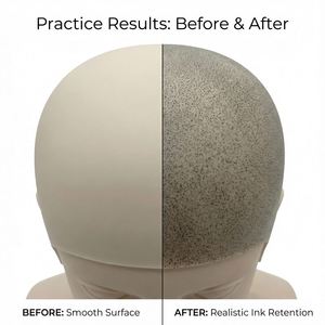 Tête de mannequin réaliste en silicone pour la pratique de la micropigmentation, peau et <span class=keywords><strong>cuir</strong></span> <span class=keywords><strong>chevelu</strong></span> pour l'entraînement au <span class=keywords><strong>tatouage</strong></span> capillaire et la formation en permanence - Product Image 5