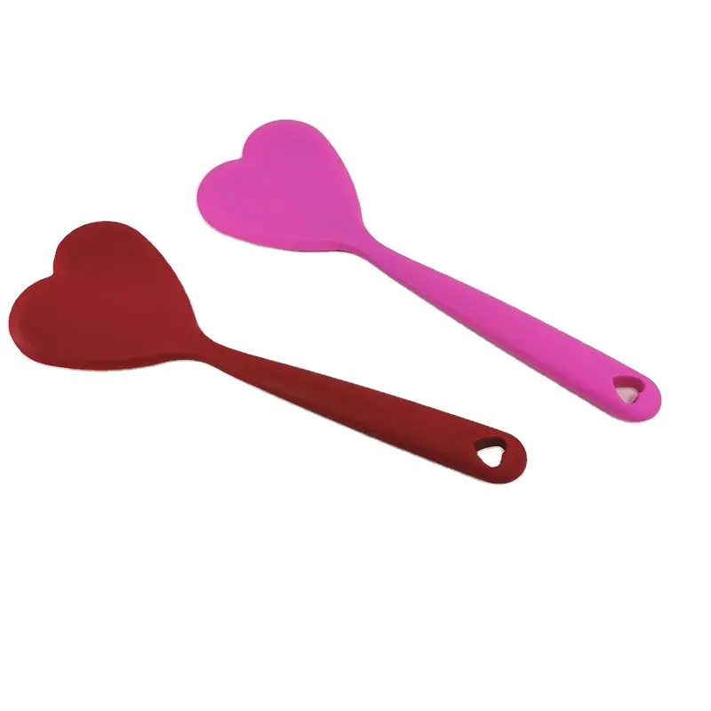 Kitchen Cooking Creative Silicone Cooking Utensil Red Heart Shape Turners Fried Steak Spatula Pastry Cutter