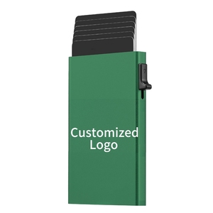X1223 Tc101 Factory Cheap Personalized Logo Custom Gift Bank Credit Id Cards Case Aluminum Pop Up Card Holder With Rfid Function