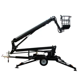 10m 12m Aerial Work Boom Lift with Standard Hitch Device 14m Truck Towing Boom Lift 16m Man Lift