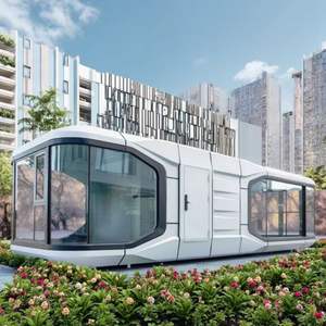 Maisons préfabriquées en conteneur à capsules mobiles avec panneau sandwich Espace extérieur entièrement meublé pour centre commercial et hôtel - Product Image 4