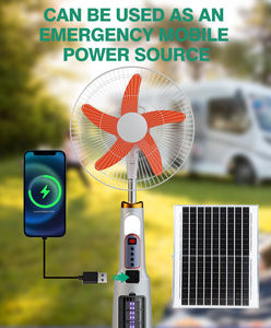 Suitable 18 Inches Solar Rechargeable Mosquito-killing AC 6-Speed 6H Runtime Portable <b>Standing</b> <b>Fan</b> with 25W Solar and 5 Blades - Product Image 4