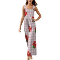 Vente en gros Personnalisé Vintage Tricoté Halter Imprimé Bougainvillier Thème Tribal Polynésien Hawaï Super Doux Ample Taille Haute
