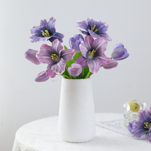 Ramo de Tulipanes Artificiales, Flores de Seda de Alta Simulación, Decoración para Bodas y Hogar - Product Image 1