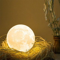 Lampe de table LED personnalisée en forme de lune, en céramique, à tenir à la main, avec port USB, lumière de lune, décoration de Noël, décoration d'intérieur, directement de l'usine