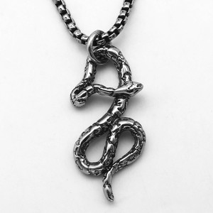 Yunnique Collar con colgante de serpiente de acero inoxidable unisex, diseño de animales, joyería de estilo punk TGHP-0857 - Product Image 1