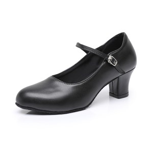 <span class=keywords><strong>Scarpe</strong></span> da Ballo da Sala in Pelle PU per Donna, <span class=keywords><strong>Scarpe</strong></span> da Ballo Formali Moderne con Tacco Grosso Nero - Product Image 1